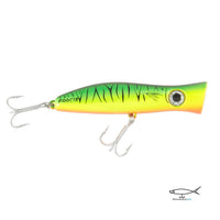 Halco Roosta Popper Hard Bait Topwater Lures | 8 Cm , 16 Gm | Floating - fishermanshub8 CmFLUORO GREEN