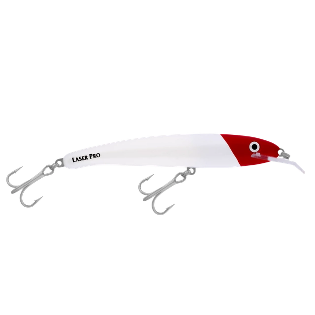 Halco Laser Pro Hard Bait Lure | 16 Cm , 30 Gm | 19 Cm , 47 Gm | Floating | Trolling Lures | - Fishermanshub16 CmWhite Redhead