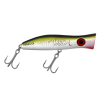 Halco Roosta Popper Hard Bait Topwater Lures | 10.5 Cm , 30 Gm | 13.5 Cm , 49 Gm | Floating - fishermanshub10.5 CmYELLOWFIN