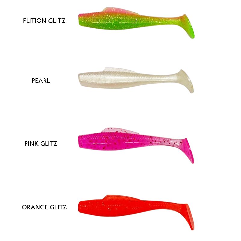 Indra Softpara Paddle Tail Soft Plastic Lures | 4 Inch - fishermanshub4 InchOrange Glitz