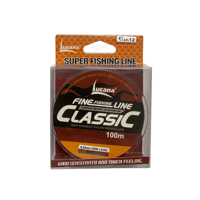 Lucana Classic Mono Line | 100 Mt | Brown, Blue, Green, Clear | - Fishermanshub0.23Mm | 3.6Kg(7.9Lb)Brown