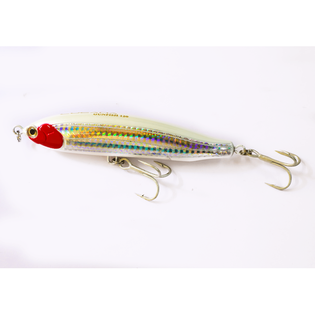 Lucana Gunfish Floating Topwater Hard Lipless Lures | 12 Cm | 33 Gm | Floating - fishermanshub12 CmRed Silver