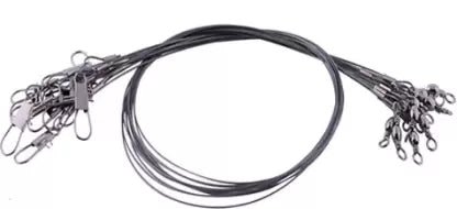 Metal Leader Wire With Interlocking Snap And Rolling Swivel | 5 Pcs Per Pack | 50 Cm | - Fishermanshub#18