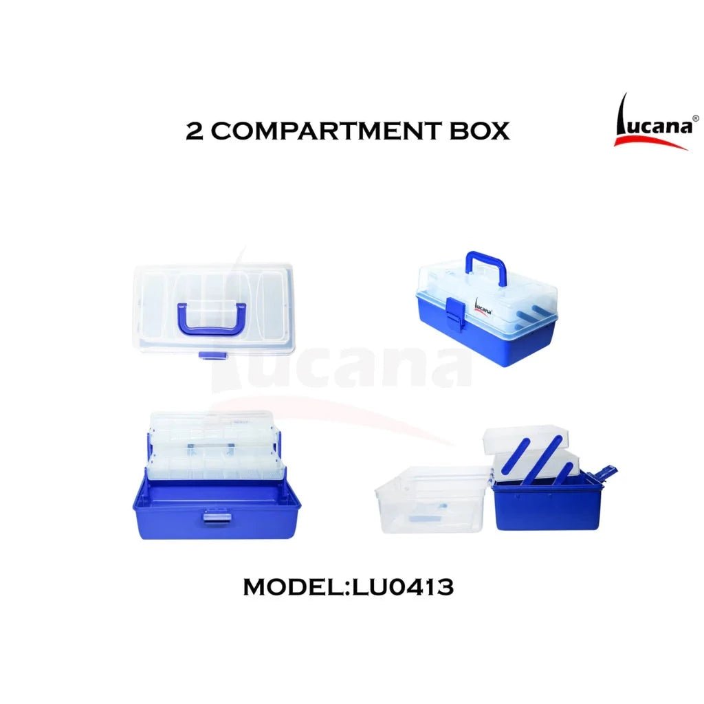 calcuta blue tackle box Lucana 2 Layer Folding Tackle Box | Blue