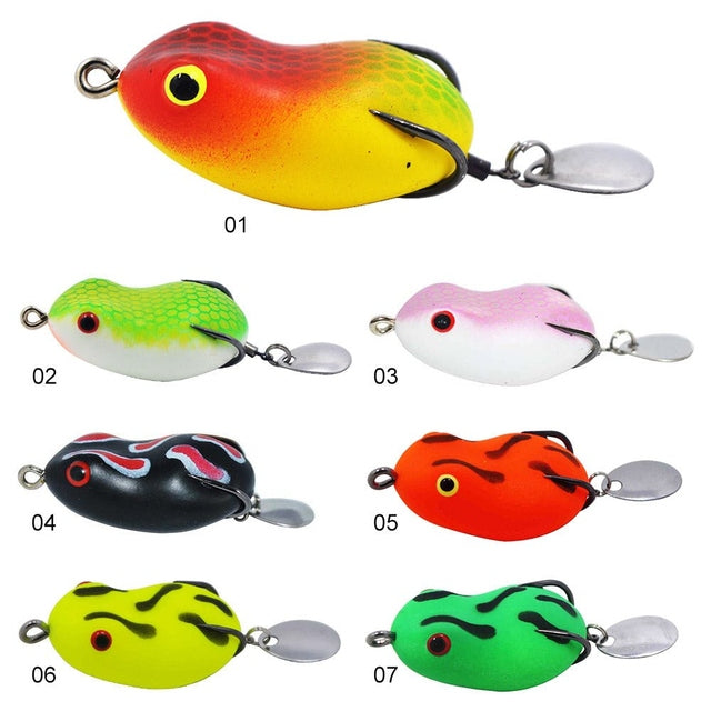 Lucana Argus Frog Lure Topwater with Spinner | 3.5 Cm | 8 Gm | Floating - fishermanshub3.5 CmBlack