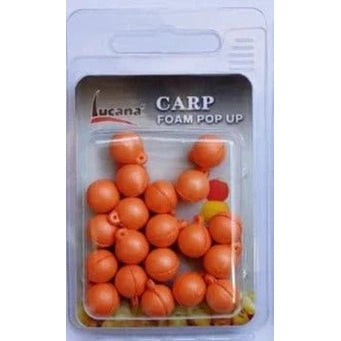 Lucana Carp Fishing Foam Pop Up Balls - Fishermanshub10 MMOrange