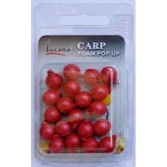 Lucana Carp Fishing Foam Pop Up Balls - Fishermanshub10 MMRed