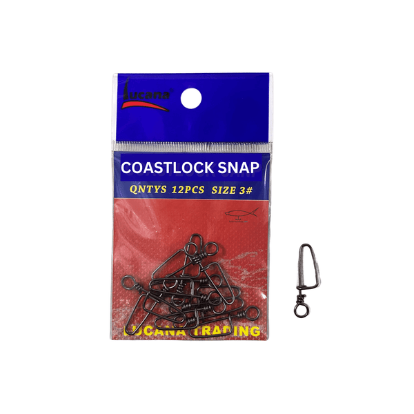Hurricane Ball Bearing Snap Swivel Fishing Tackle w/ Coast Lock, Black,  Size 2, 4-pack
