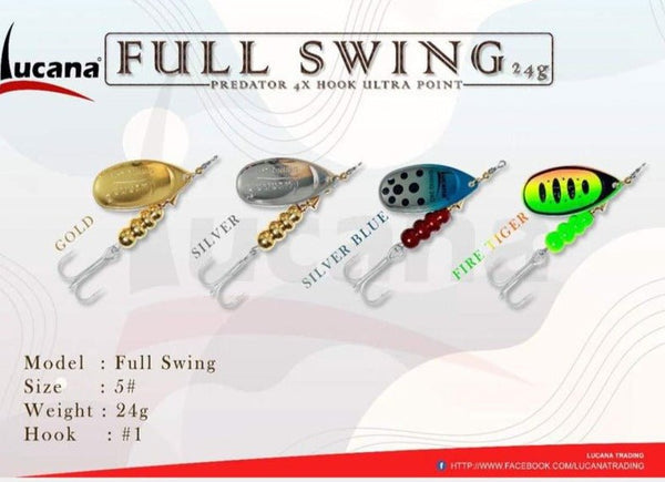 Lucana Full Swing Spinner Lure | 24 Gm | Size 5 - fishermanshub24 GmFire Tiger