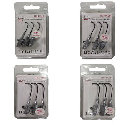Lucana Jighead Hooks Size 2/0 , 3/0 , 4/0 , 5/0 | Wt. 7 , 10 , 14, 17 Gm | 3 Pcs/ Pack - fishermanshub2/07 Gm