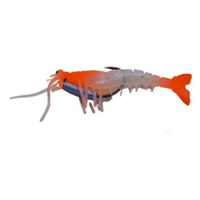 Lucana Live Chemmeen Soft Plasti Shrimp Lure | 10 Cm | 17 Gm | 1 Pc Per Pack - fishermanshub10 CmOrange Head