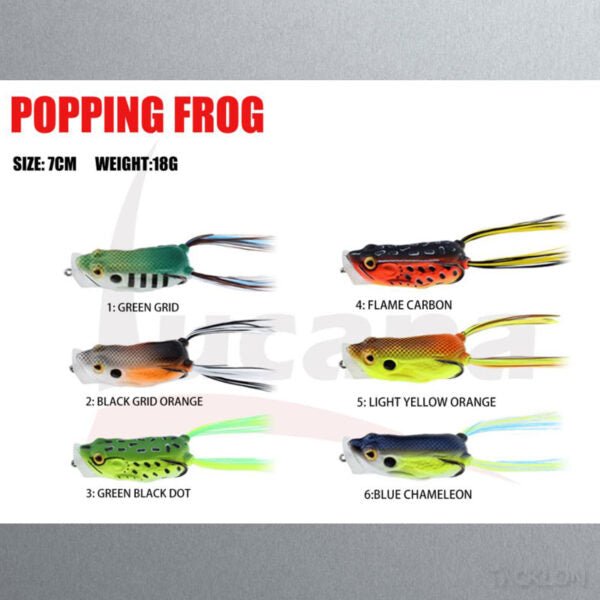 Lucana Popping Frog Lure | 7Cm | 18Gm | - Fishermanshub7CmBlue Chameleon