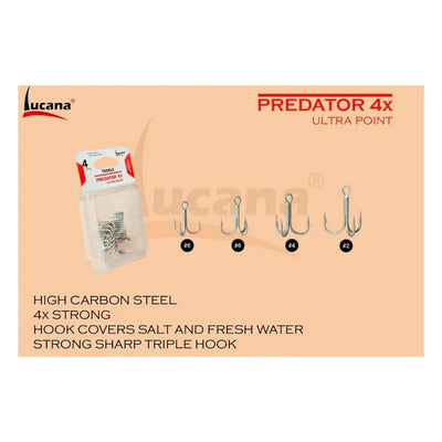 Lucana Predator 4X Ultra Point Treble Hook | Size 2 - 6 - fishermanshub2