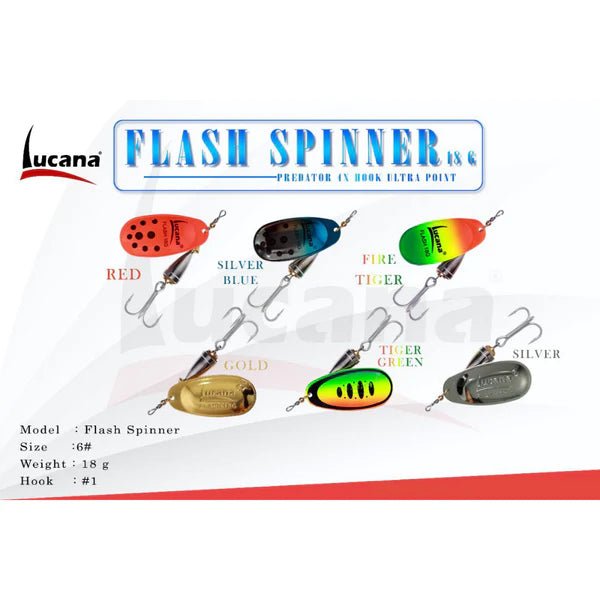 Lucana Predators 4X Flash Spinner | 18 Gm - fishermanshub18 GmRed