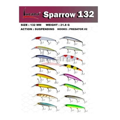 Lucana Sparrow Hard Bait Plastic Lures chart