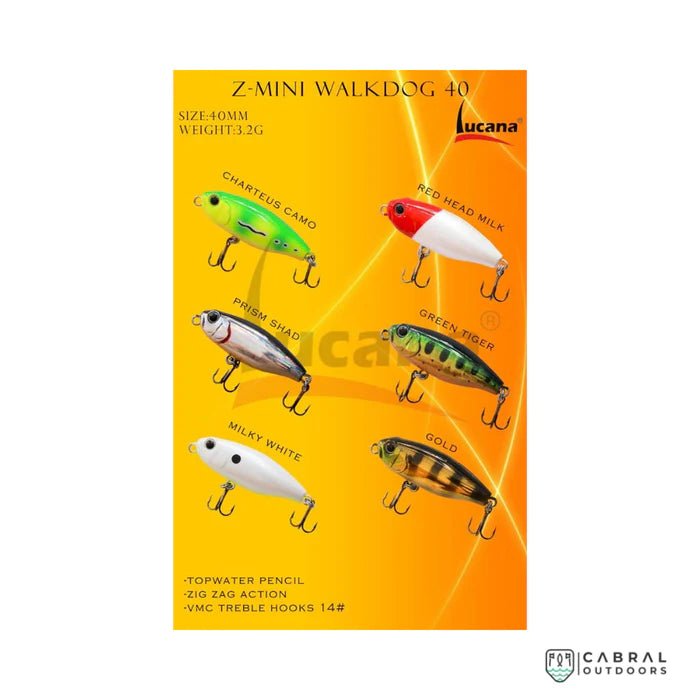 Lucana Z-Mini Walkdog Topwater Hard Plastic Lure | 4 Cm | 3.2 Gm |