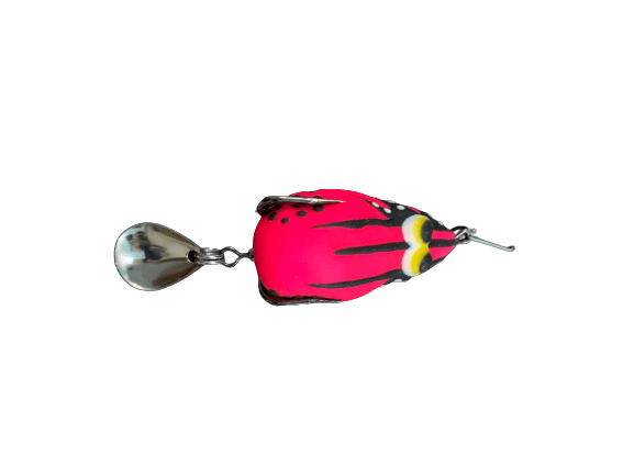 1pc Pink Frog Shape Soft Lure With Coil & Screw Tail For Fishing
