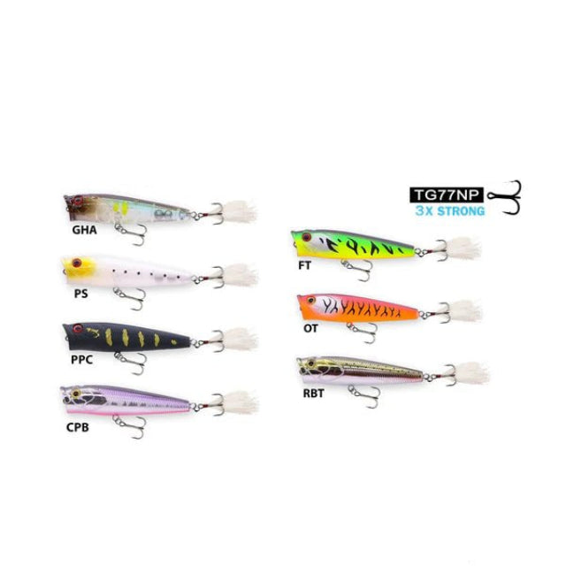 Mustad Burpy Popper Hardbait Top Water Lures Colour Chart