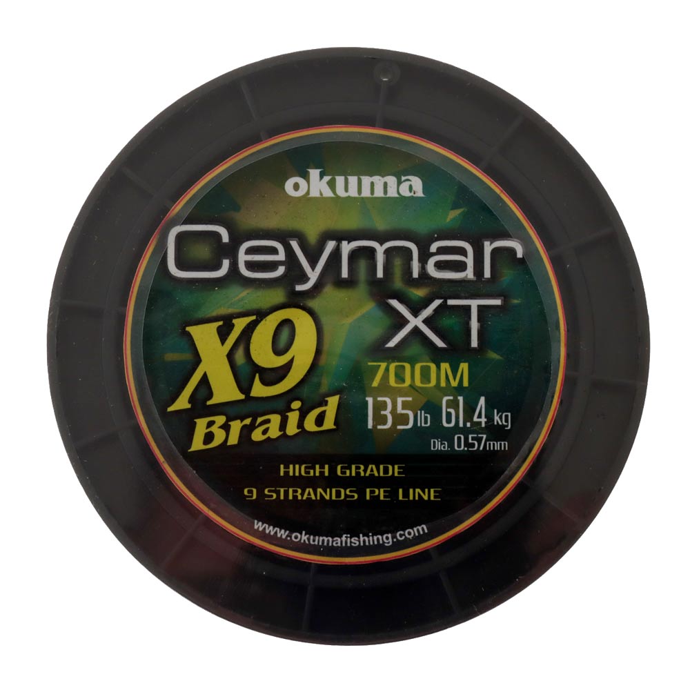 ओकुमा सेमार XT X9 ब्रेडेड फिशिंग लाइन | 100 मीटर / 110 गज | गहरा हरा | 10 जुड़े हुए स्पूल |