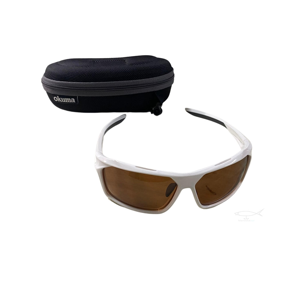 Okuma Polarized Fishing Sunglasses White Frame / Gray Mirror
