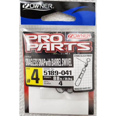 Owner Pro Parts Snagless Snap With Barrel Swivel | 5189-041 | - fishermanshub4
