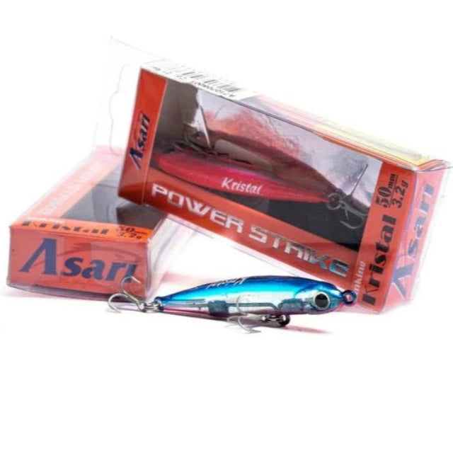 Prohunter Asari Kristal Sinking Lipless Lure | 5 Cm | 3.2 Gm | Slow Sinking - fishermanshub5 CmBlue w/ Red Belly 07