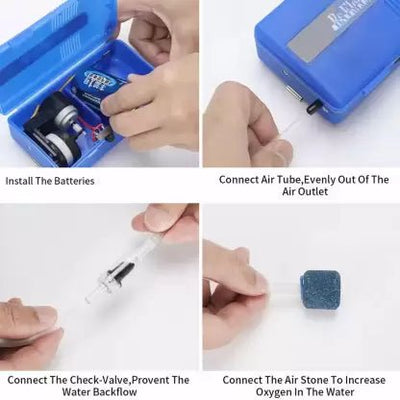 RS Electrical Portable Battery Air Pump | Aerator for Live Fishing Bait & Aquarium Fish | | R-101 | - FishermanshubR-101