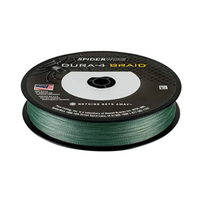 Spiderwire Dura 4 Braid Fishing Line | 115 Mt / 125 Yd | Moss Green - fishermanshub0.30MM | 13.6Kg (30Lb)Moss Green