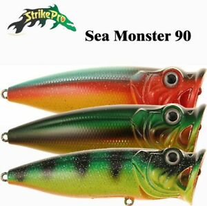 Strike Pro Sea Monster Topwater Popper Lure | 9 Cm | 23 Gm | Floating - fishermanshub9 Cm108M