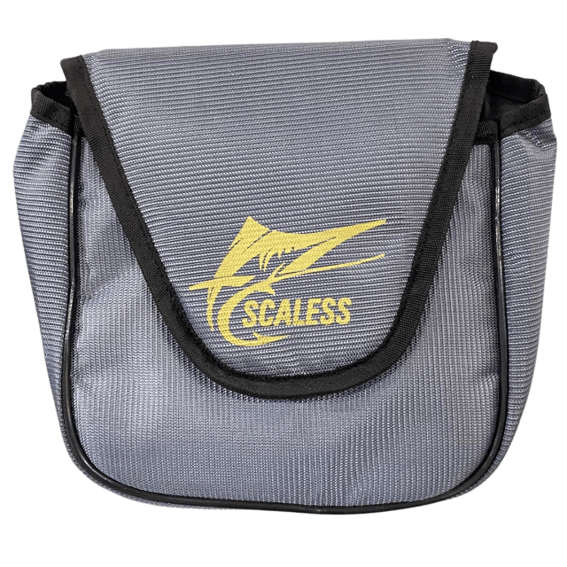 Scales Economy Fishing Reel Pouch | Reel Cover - fishermanshubSmallGrey