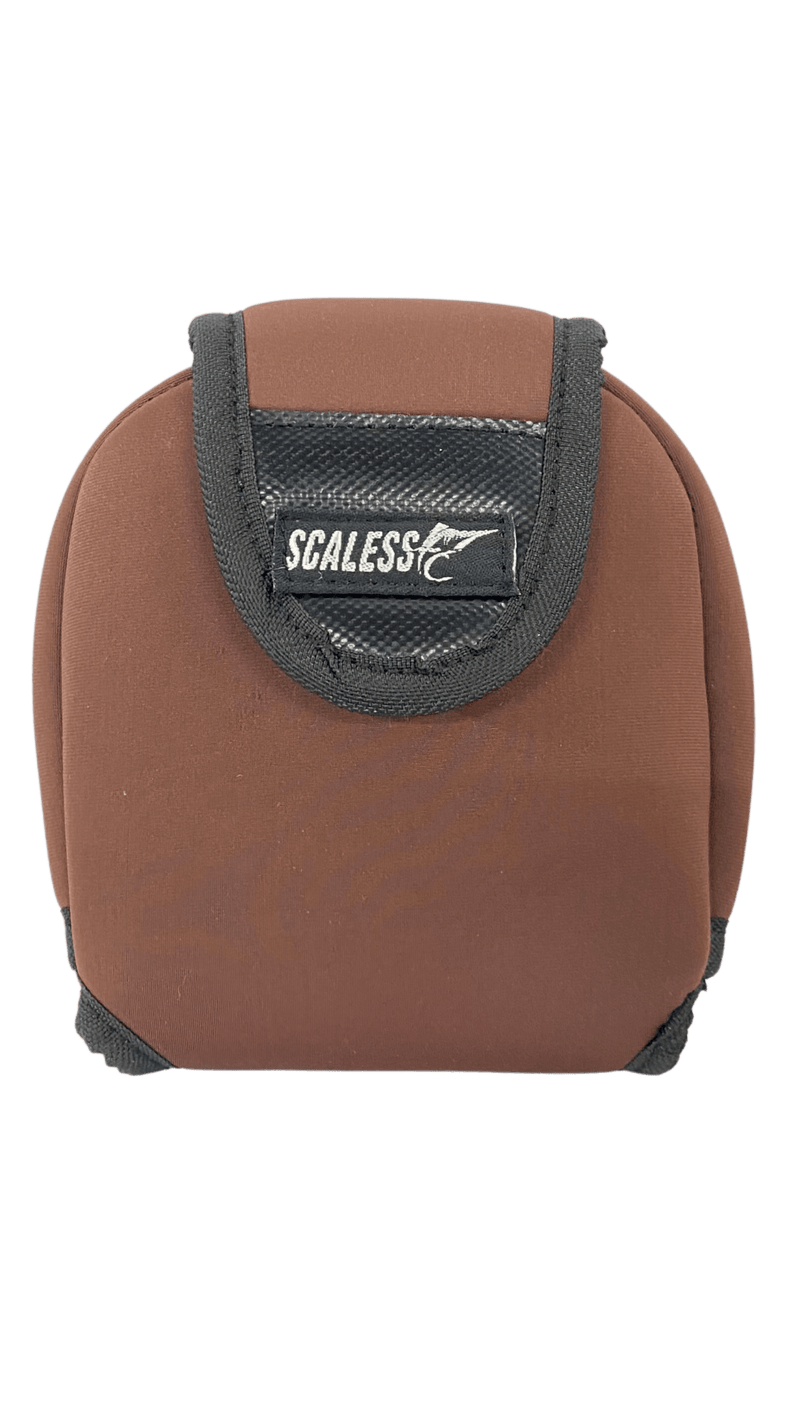 Scaless Wrap Around Baitcasting Reel Pouch | Fishing Reel Cover - fishermanshubLargeBrown