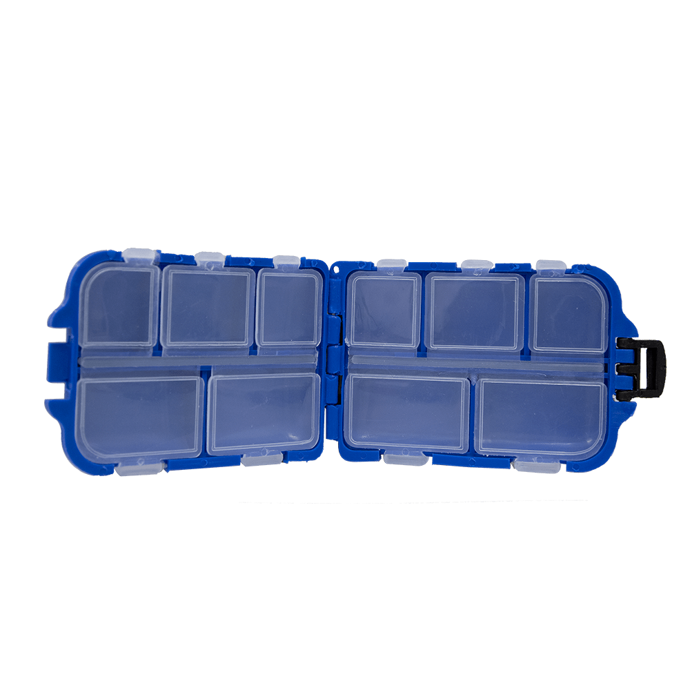 Searock Fish Hook Holder Box - 10 Compartments | Blue | 9.5 x 6 x 2.5 Cm - fishermanshub9.5 x 6 x 2.5 Cm
