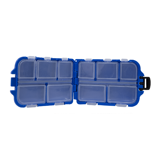 Searock Fish Hook Holder Box - 10 Compartments | Blue | 9.5 x 6 x 2.5 Cm - fishermanshub9.5 x 6 x 2.5 Cm