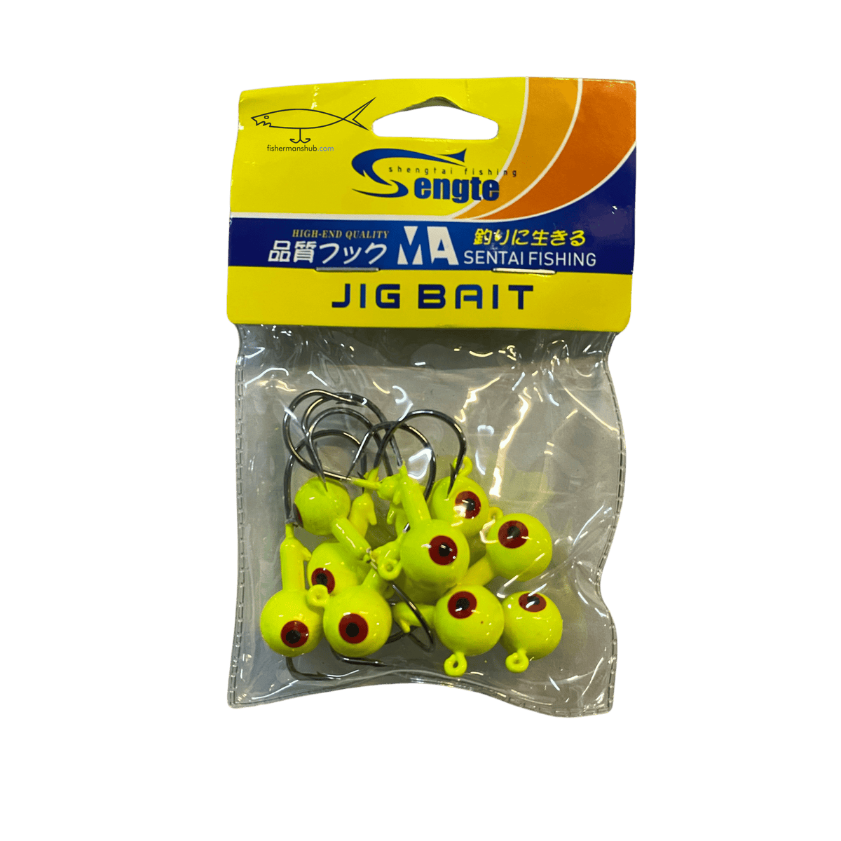 Sengtai Coloured Jig Head For Fishing - Fishermanshub3.5GmYellow