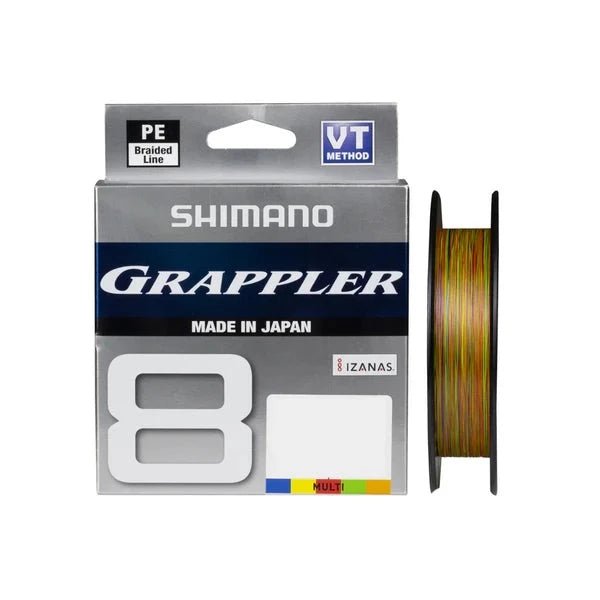 Shimano Grappler 8 Premium PE Braided Line | 300 Mt | Multicolour | - fishermanshub0.19MM | 13.6Kg (30Lb)Multicolour