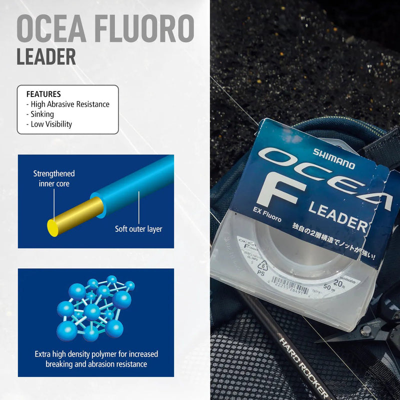 Shimano Ocea EX Fluorocarbon leader | 50 Mt | Clear - fishermanshub0.787MM | 36Kg (80Lb)