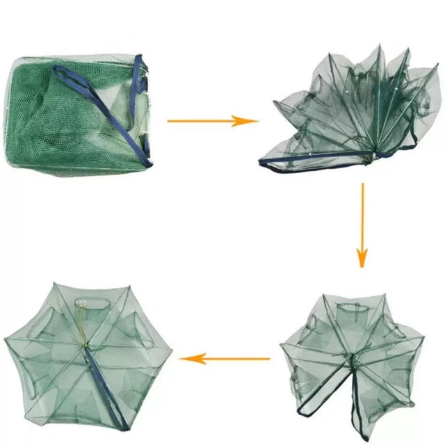 Shrimp Trap Hexagon Net Fishing Bait Trap | 6 Holes | - Fishermanshub60x22Cm