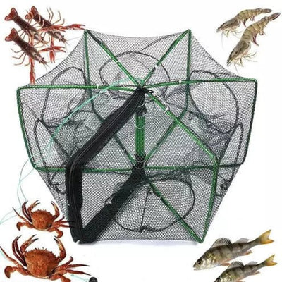 Shrimp Trap Hexagon Net Fishing Bait Trap | 6 Holes | - Fishermanshub60x22Cm