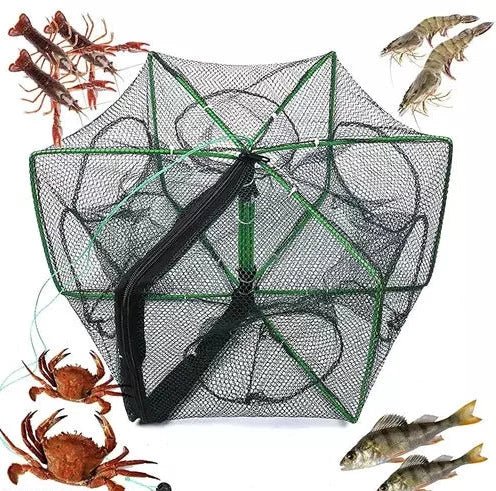Shrimp & Baitfish Trap Hexagon 6 Holes Net Fishing Bait Trap