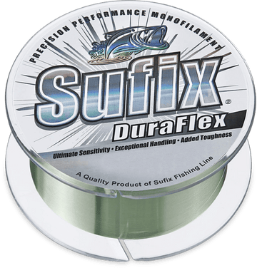 Sufix Duraflex Monofilament Line, 100 Mt, Low-Vis Green