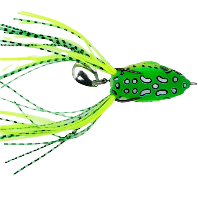 Terry Dap Frog Topwater Lure With Spinner | 4 Cm , 6 Gm | 5.5 Cm , 14 Gm | - fishermanshub4 Cm#7