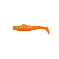 UZZO Twisterz Soft Shad Baits | 8 Cm | 6 Pcs Per Pack - fishermanshub8 CmORANGE WITH GOLD SHIMMER