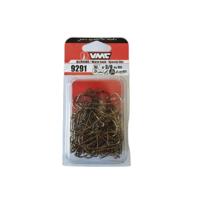 VMC Allround Worm Hooks With Bait holders 9291 | 100 Pcs Per Box | Single Hooks - fishermanshub1