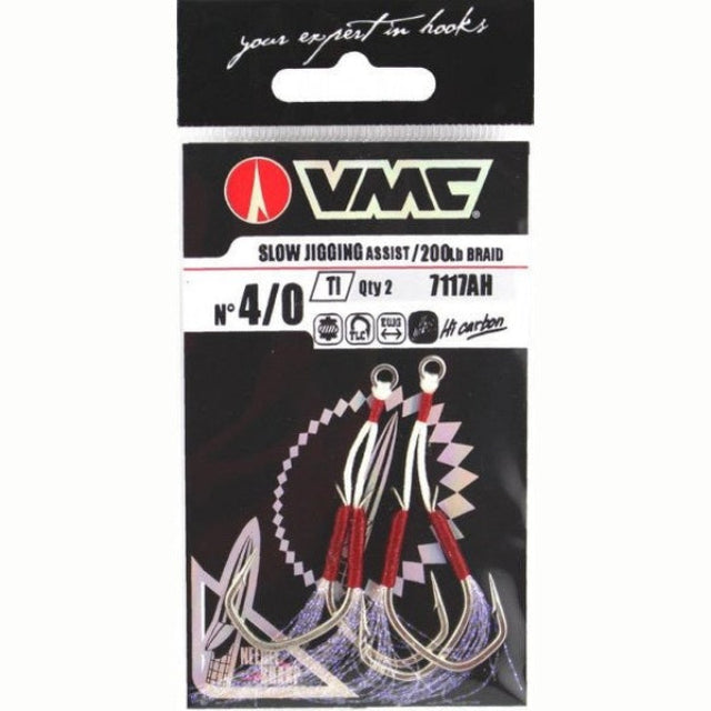 VMC Light Jigging Assist Single Hooks 7117AH | 2 - 3 Pcs Per Pack - fishermanshub2/0