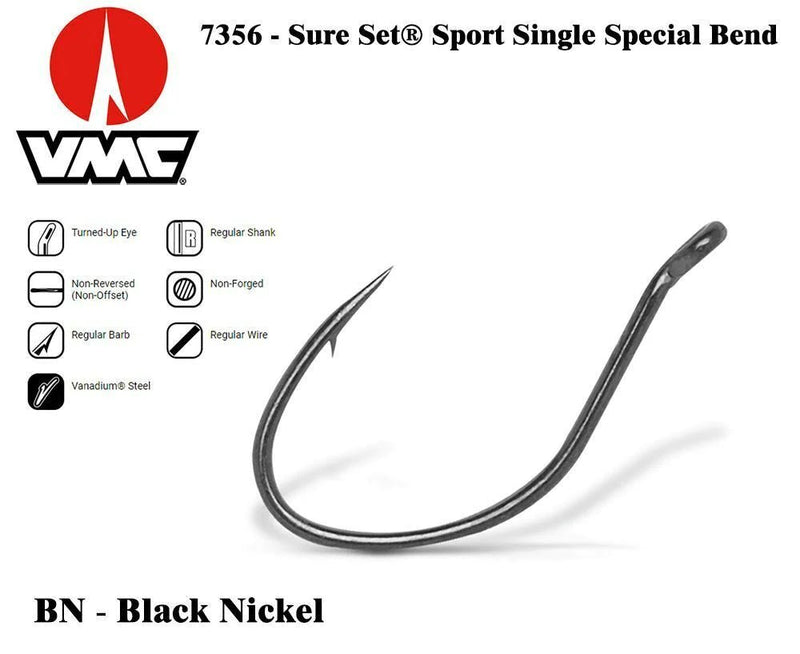 VMC Predator / Sure Set Sport Single Hooks | 7356BN | 5 Pcs | 10 Pcs | - fishermanshub15 Pcs