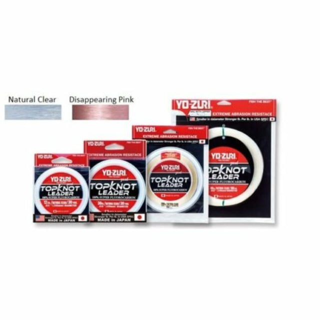 Yo-Zuri Topknot Fluorocarbon Leaders | 27.4 Mt / 30 Yd | Clear - fishermanshub0.57MM | 18.1Kg (40Lb)Clear