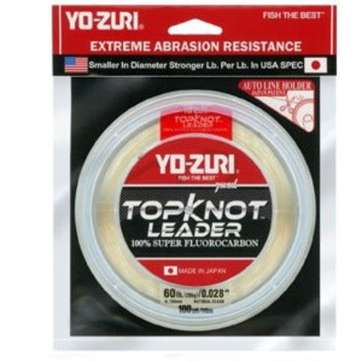 Yo-Zuri Topknot Fluorocarbon Leaders | 27.4 Mt / 30 Yd | Clear - fishermanshub0.57MM | 18.1Kg (40Lb)Clear