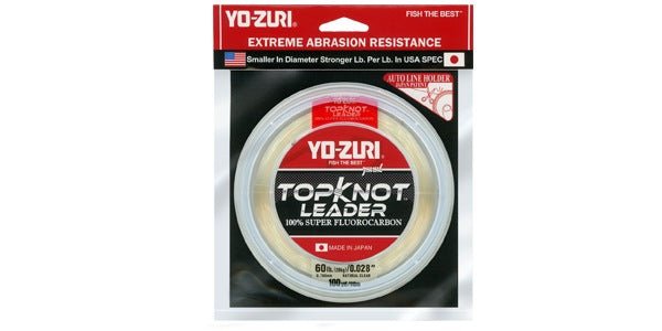 Yo-Zuri Topknot Fluorocarbon Leaders | 27.4 Mt / 30 Yd | Clear - fishermanshub0.57MM | 18.1Kg (40Lb)Clear