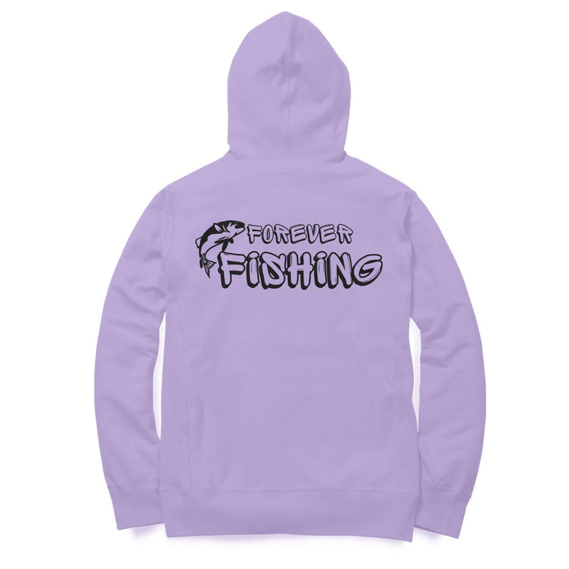 Men's Angling T-Shirts | Fishermanshub.com Logo Front + Forever Fishing Behind| Hoodie - FishermanshubIris LavenderXS