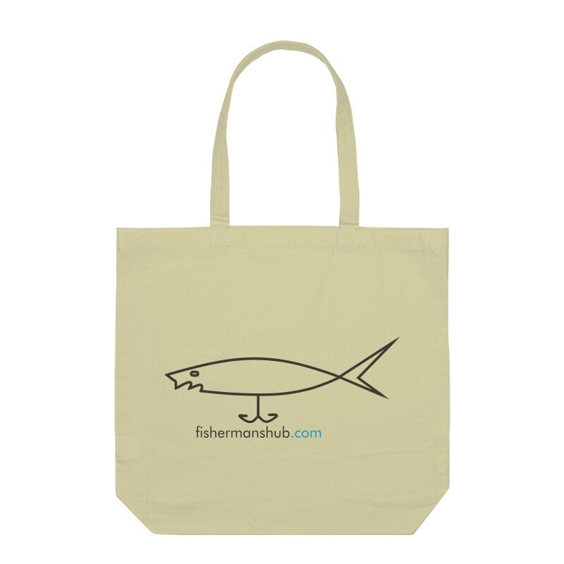 Fishermanshub.Com Logo Anglers Tote Bags - FishermanshubHalf WhiteWith Zipper